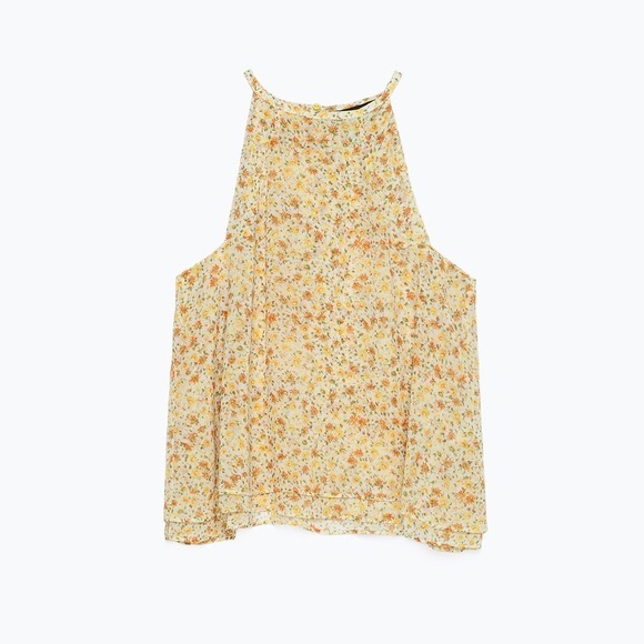zara yellow floral top